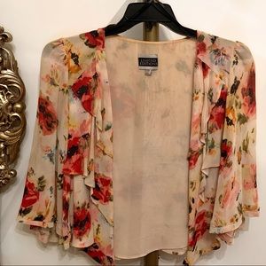 Floral chiffon cardigan/shirt! Perfect condition!